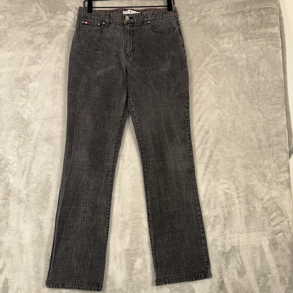 Vintage‎ Tommy Hilfiger Jeans Women's Size 6 Black Washed Denim Button Fixed